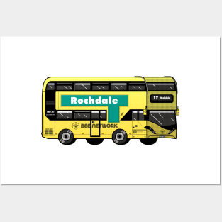 Rochdale Transport for Greater Manchester (TfGM) Bee Network yellow bus Posters and Art